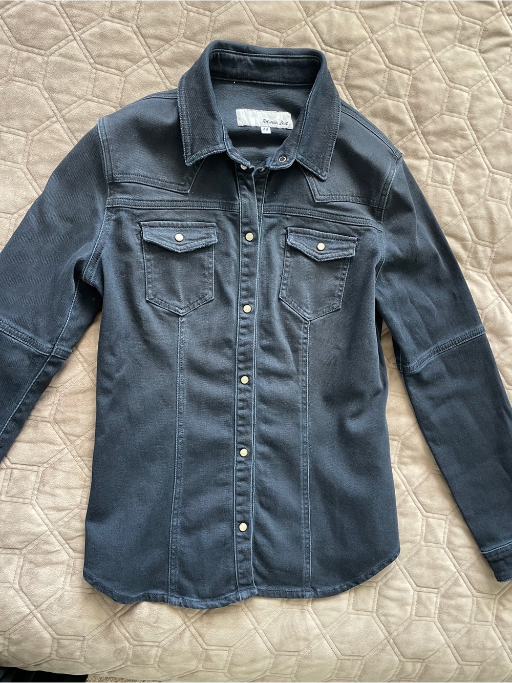 Teleria Zed Dark Denim Button-Down Western Shirt (Axel’s of Vail)
